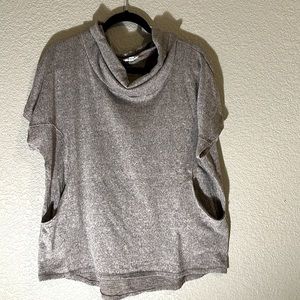 Sweater Tee With Pockets - XL Heather mauve